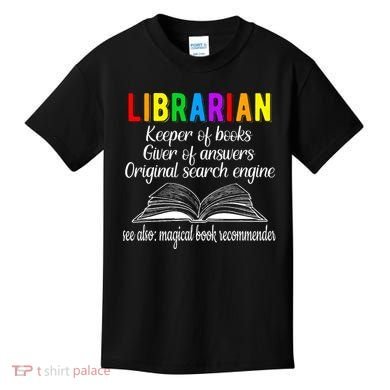 Librarian Definition Library Worker Day Kids T-Shirt