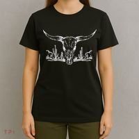 Longhorn Desert Life Cactus Cow Skull T-Shirt thumb 4