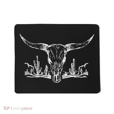 Longhorn Desert Life Cactus Cow Skull Mousepad