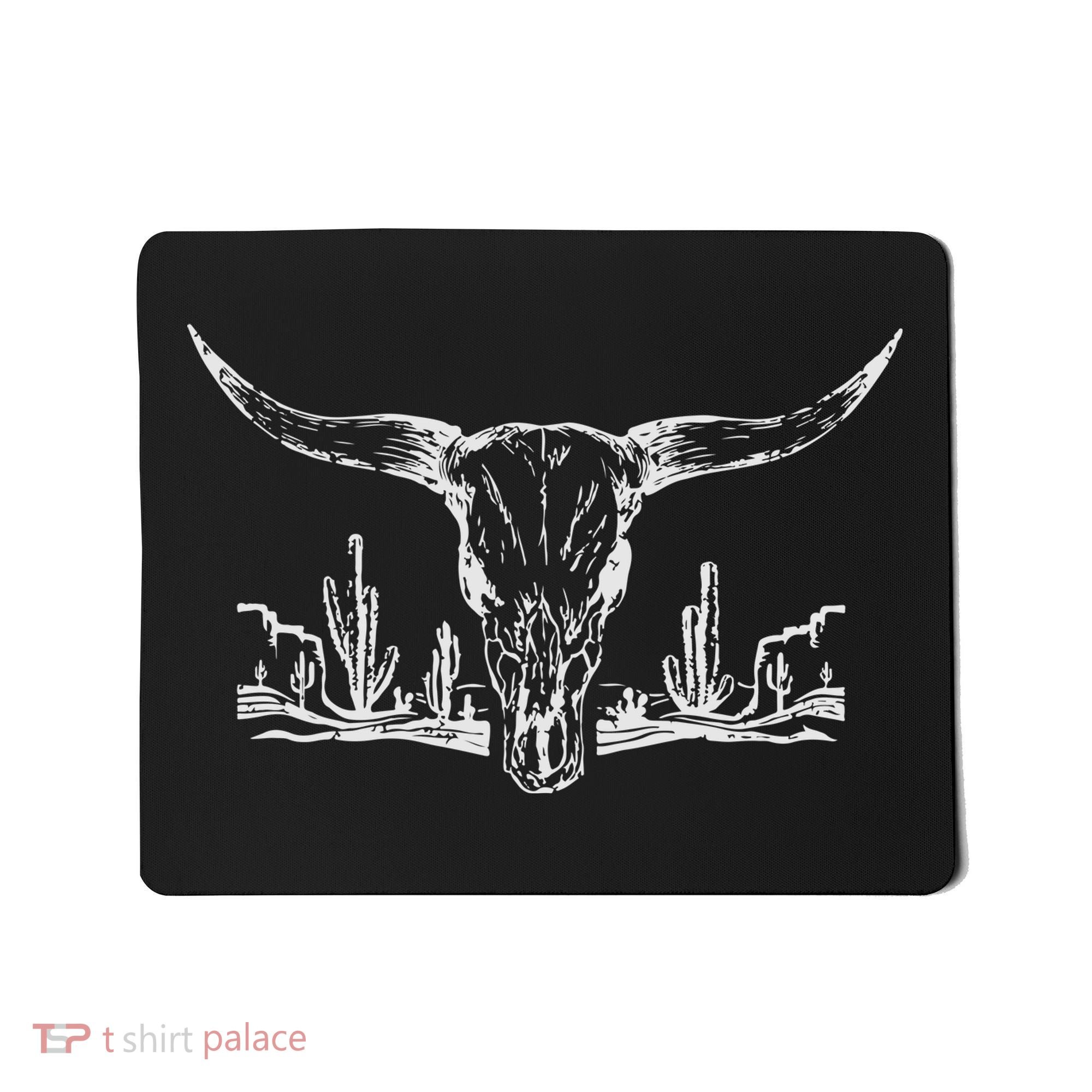 Longhorn Desert Life Cactus Cow Skull Mousepad