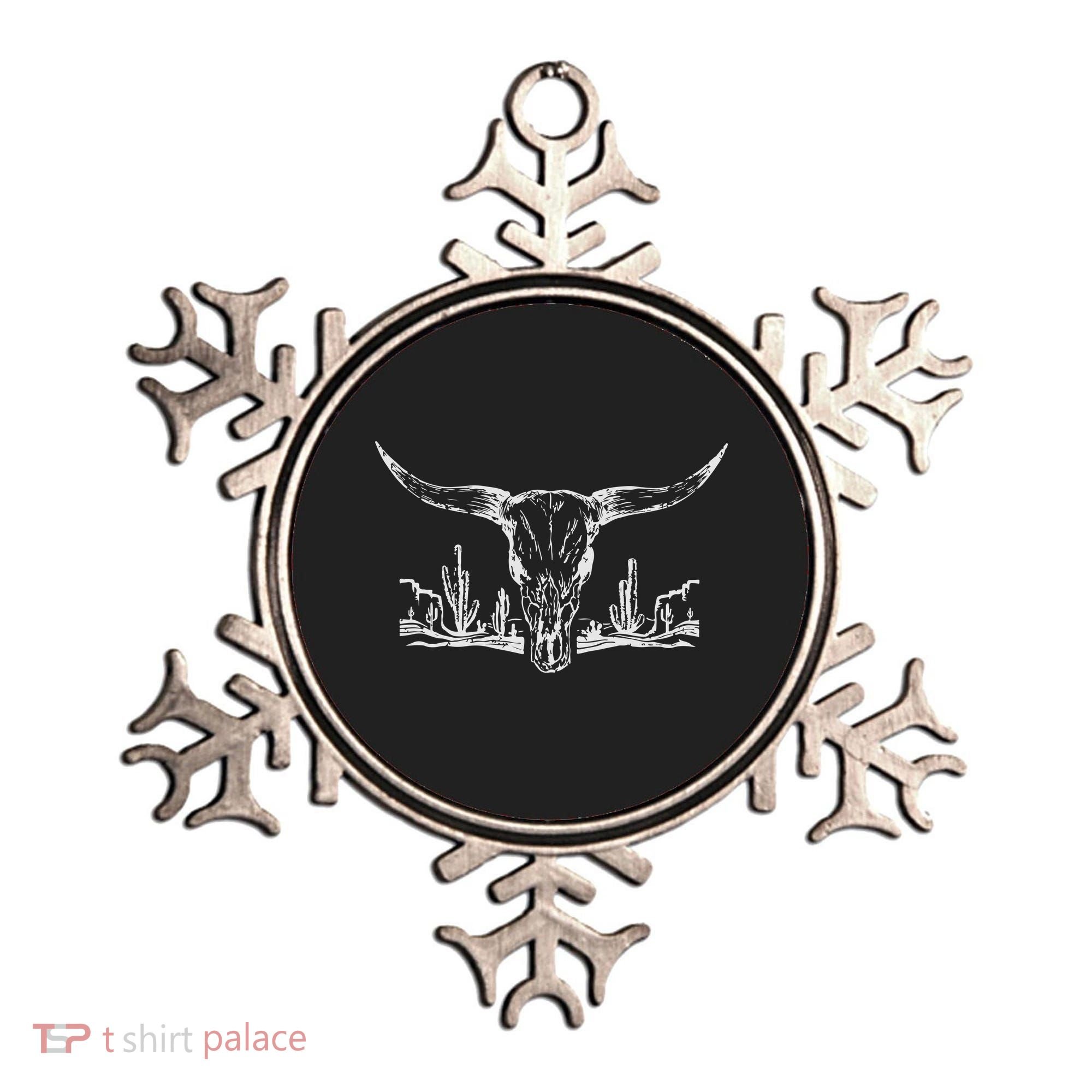 Longhorn Desert Life Cactus Cow Skull Ornament