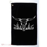 Longhorn Desert Life Cactus Cow Skull Golf Towel thumb 0