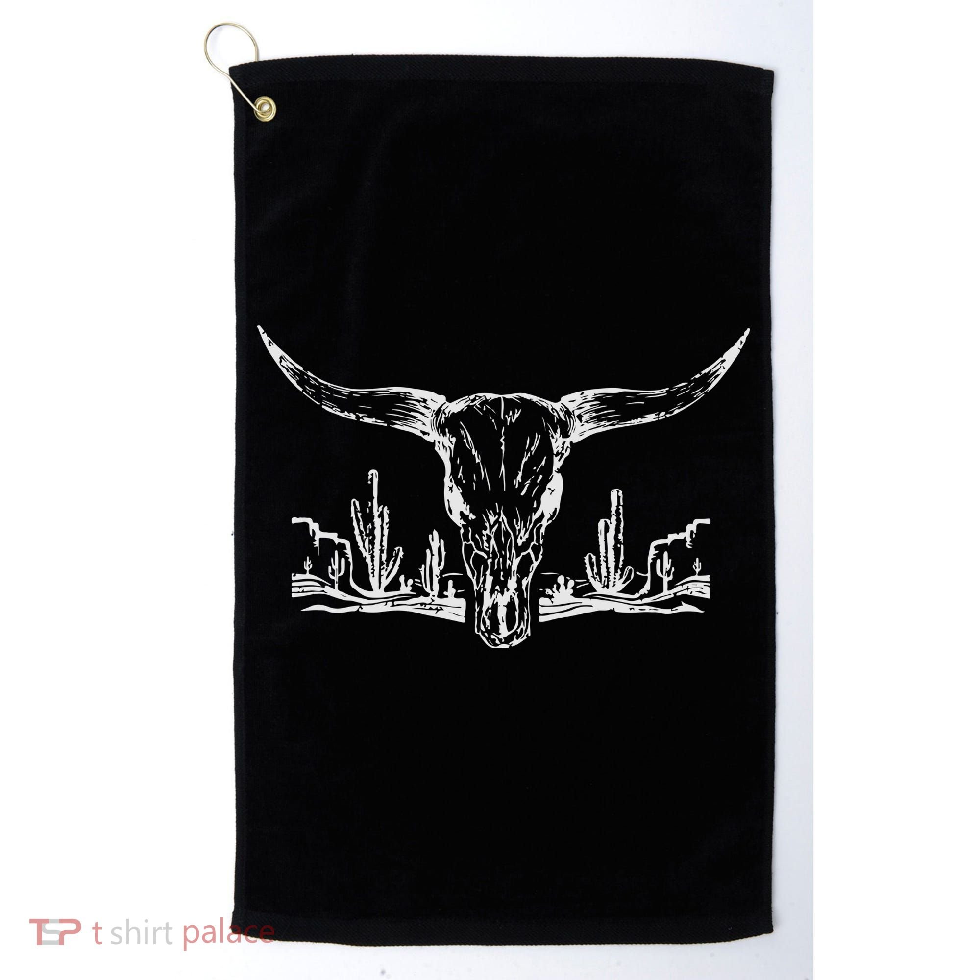 Longhorn Desert Life Cactus Cow Skull Golf Towel