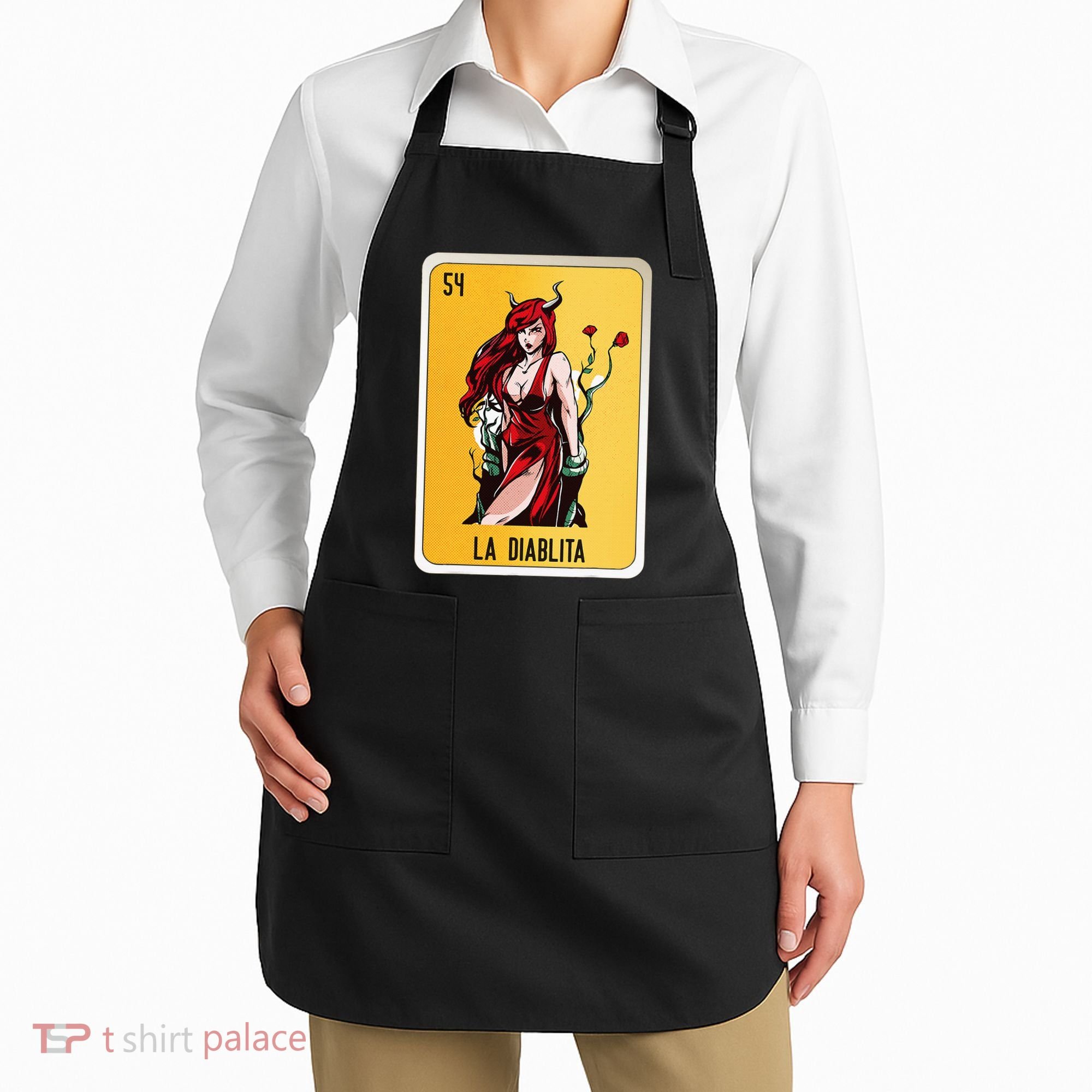 La Diablita Mexican Slang Chicano Bingo Cards Apron