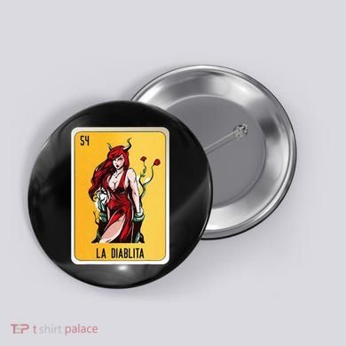 La Diablita Mexican Slang Chicano Bingo Cards Button
