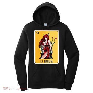 La Diablita Mexican Slang Chicano Bingo Cards Women's Hoodie