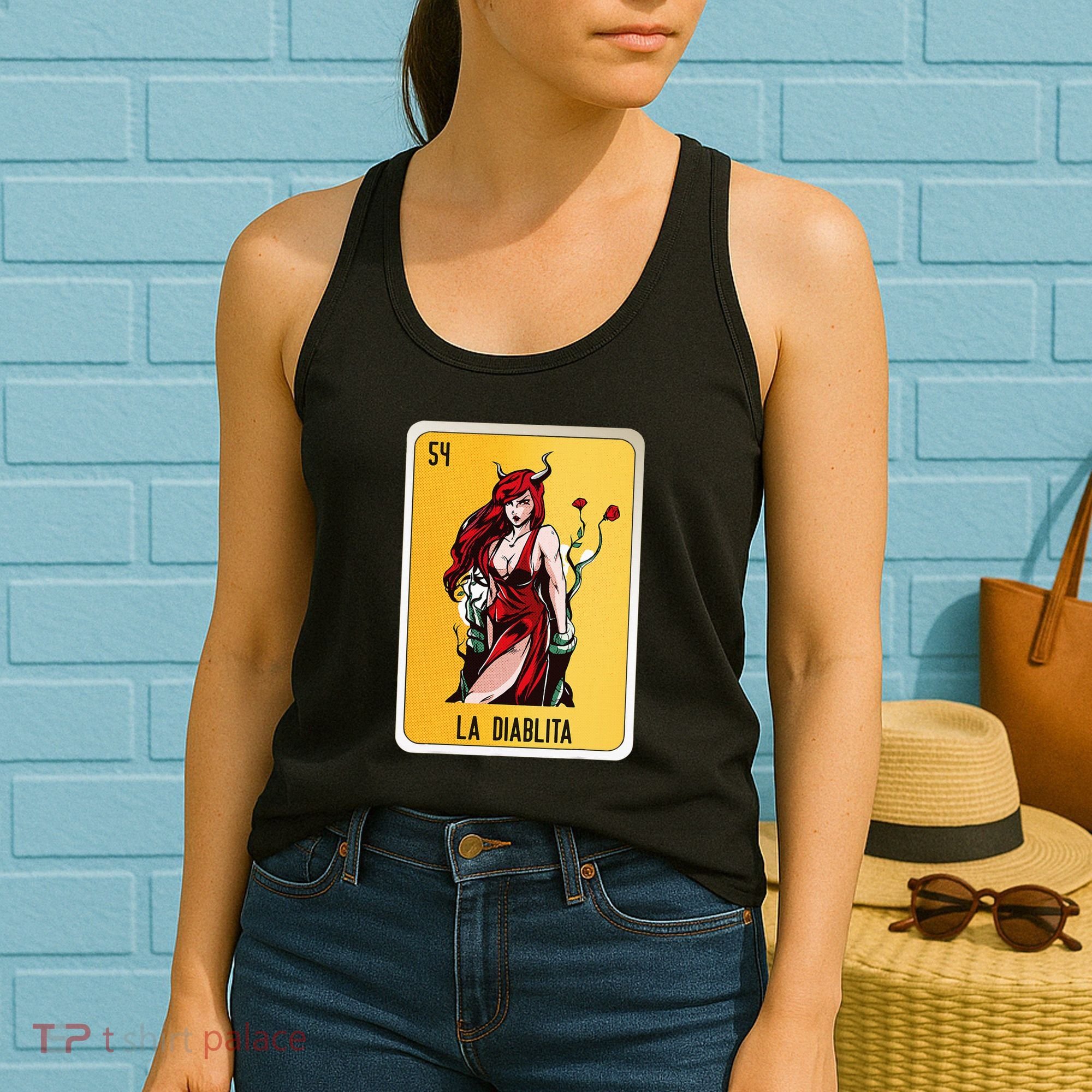 La Diablita Mexican Slang Chicano Bingo Cards Women's Tank Top