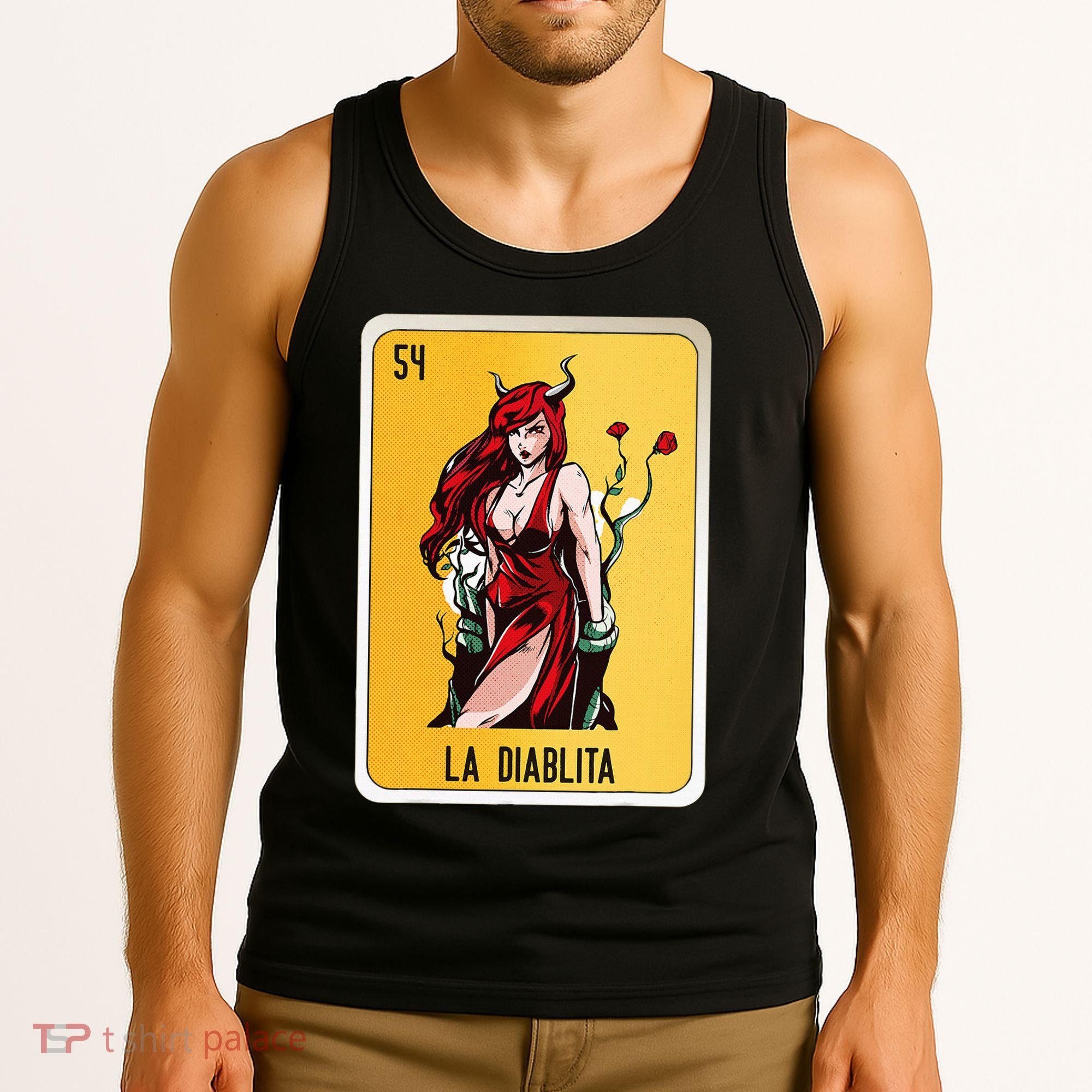 La Diablita Mexican Slang Chicano Bingo Cards Tank Top