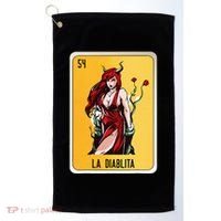 La Diablita Mexican Slang Chicano Bingo Cards Golf Towel thumb 0