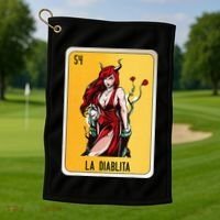 La Diablita Mexican Slang Chicano Bingo Cards Golf Towel thumb 1