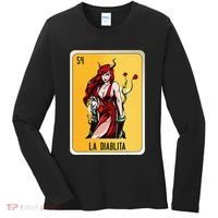 La Diablita Mexican Slang Chicano Bingo Cards Women's Long Sleeve Shirt thumb 0