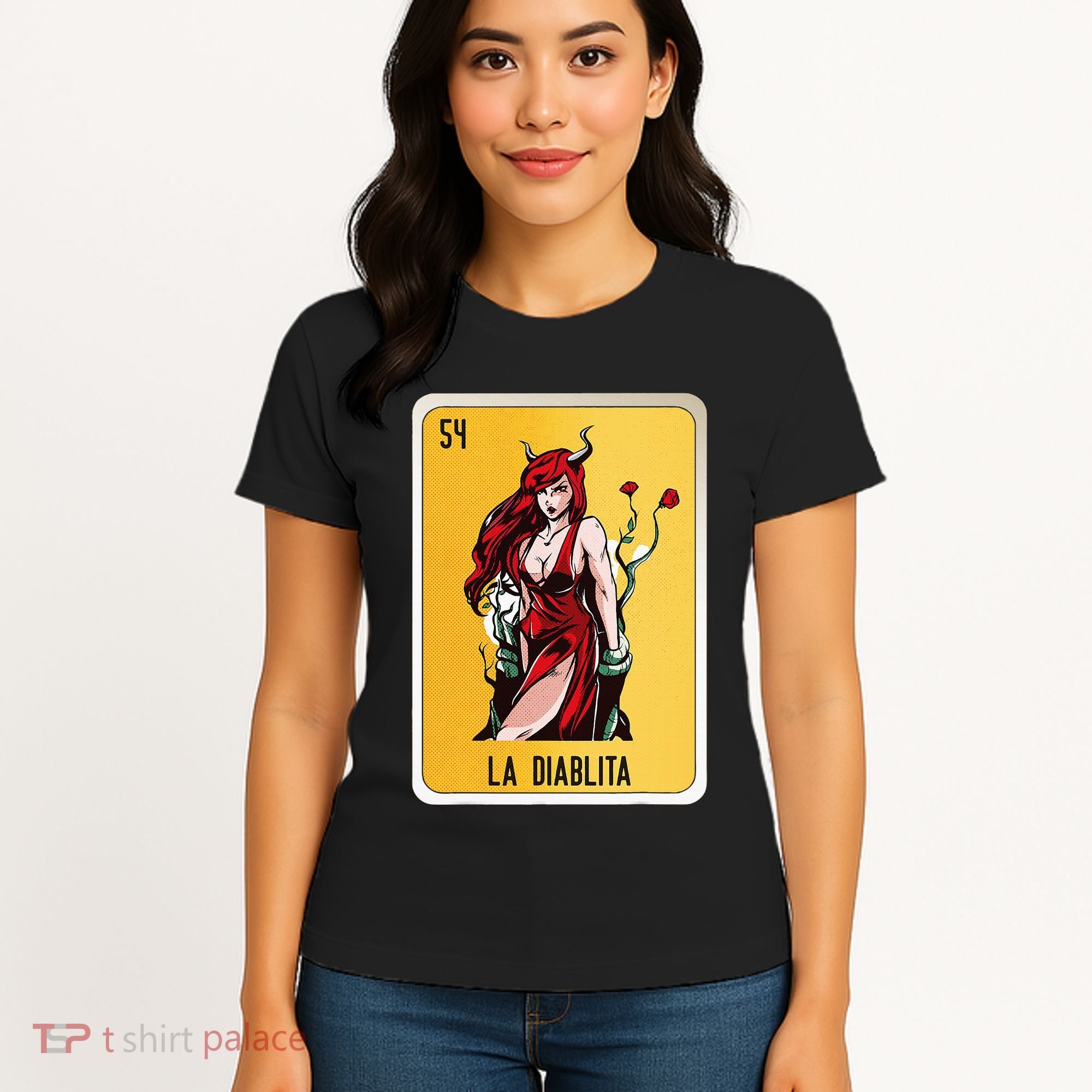 La Diablita Mexican Slang Chicano Bingo Cards Women's T-Shirt