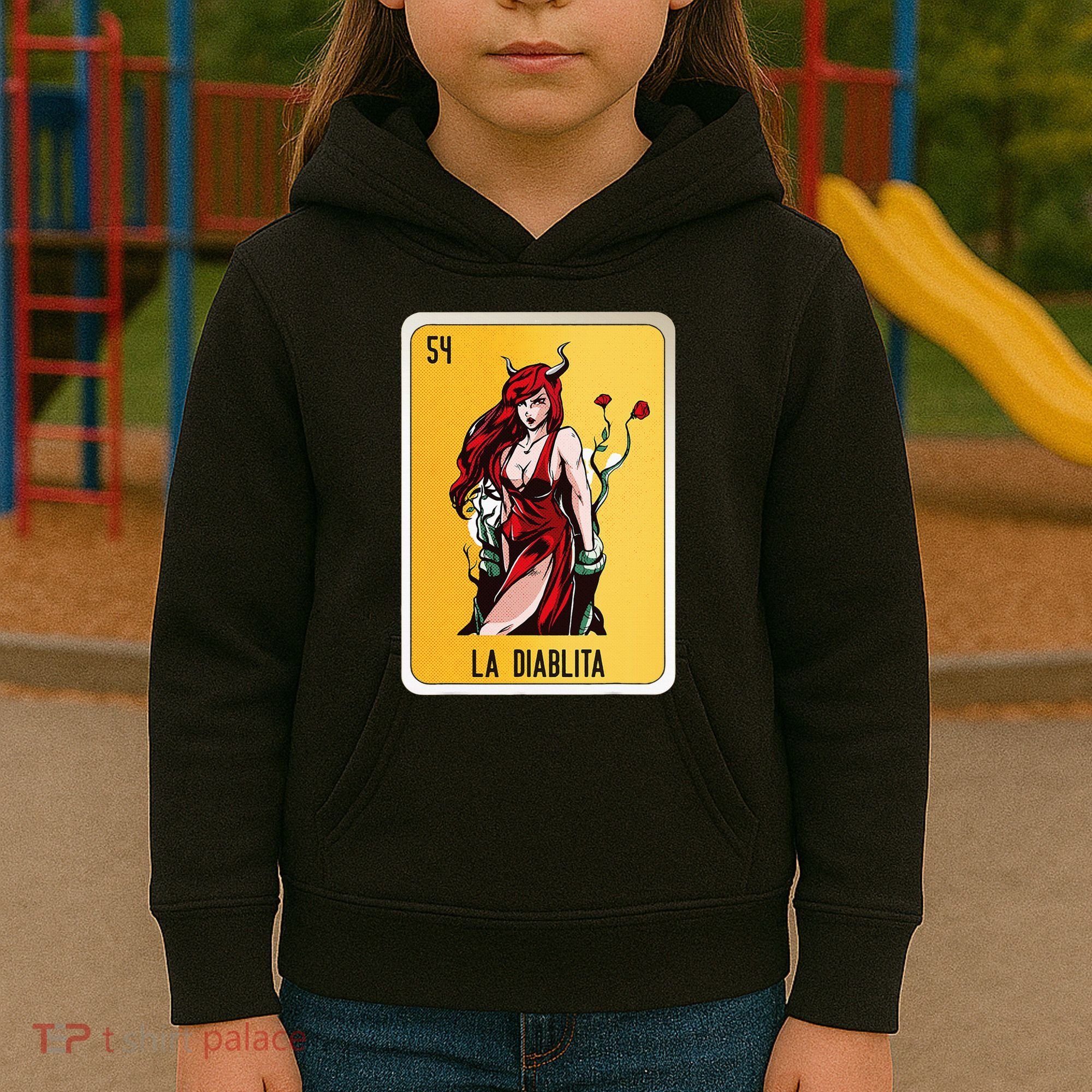 La Diablita Mexican Slang Chicano Bingo Cards Kids Hoodie