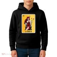 La Diablita Mexican Slang Chicano Bingo Cards Kids Hoodie thumb 4