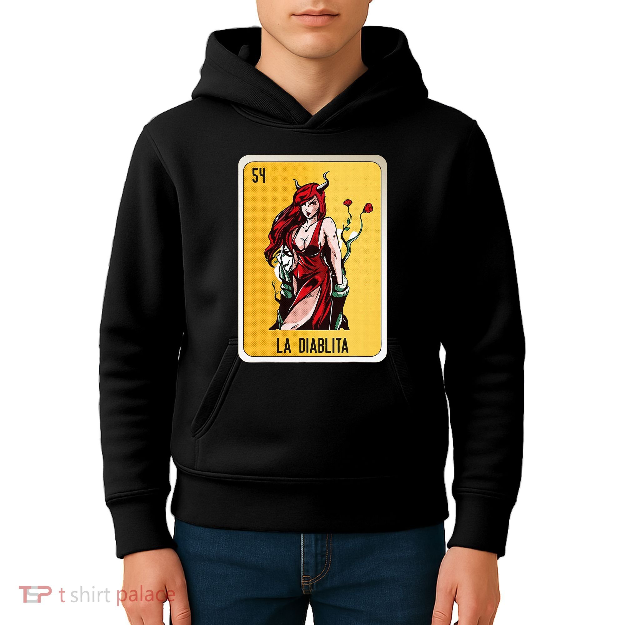 La Diablita Mexican Slang Chicano Bingo Cards Kids Hoodie