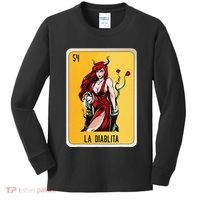 La Diablita Mexican Slang Chicano Bingo Cards Kids Long Sleeve Shirt thumb 0