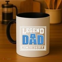 Legend Dad Micronesian Micronesia Flag Gift Father Day Coffee Mug thumb 4