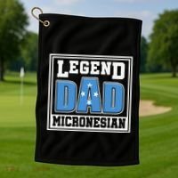 Legend Dad Micronesian Micronesia Flag Gift Father Day Golf Towel thumb 1