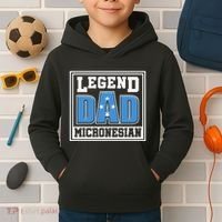 Legend Dad Micronesian Micronesia Flag Gift Father Day Kids Hoodie thumb 2