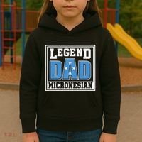 Legend Dad Micronesian Micronesia Flag Gift Father Day Kids Hoodie thumb 3