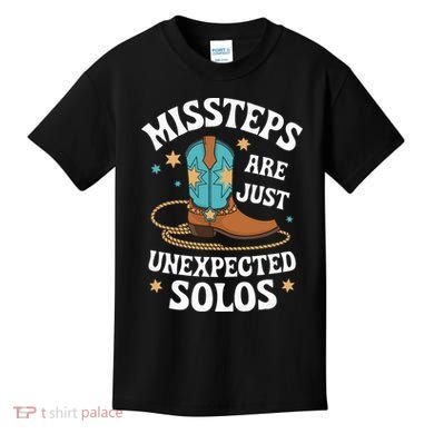 Line Dancing Missteps Are Just Unexpected Solos Line Dancer Kids T-Shirt