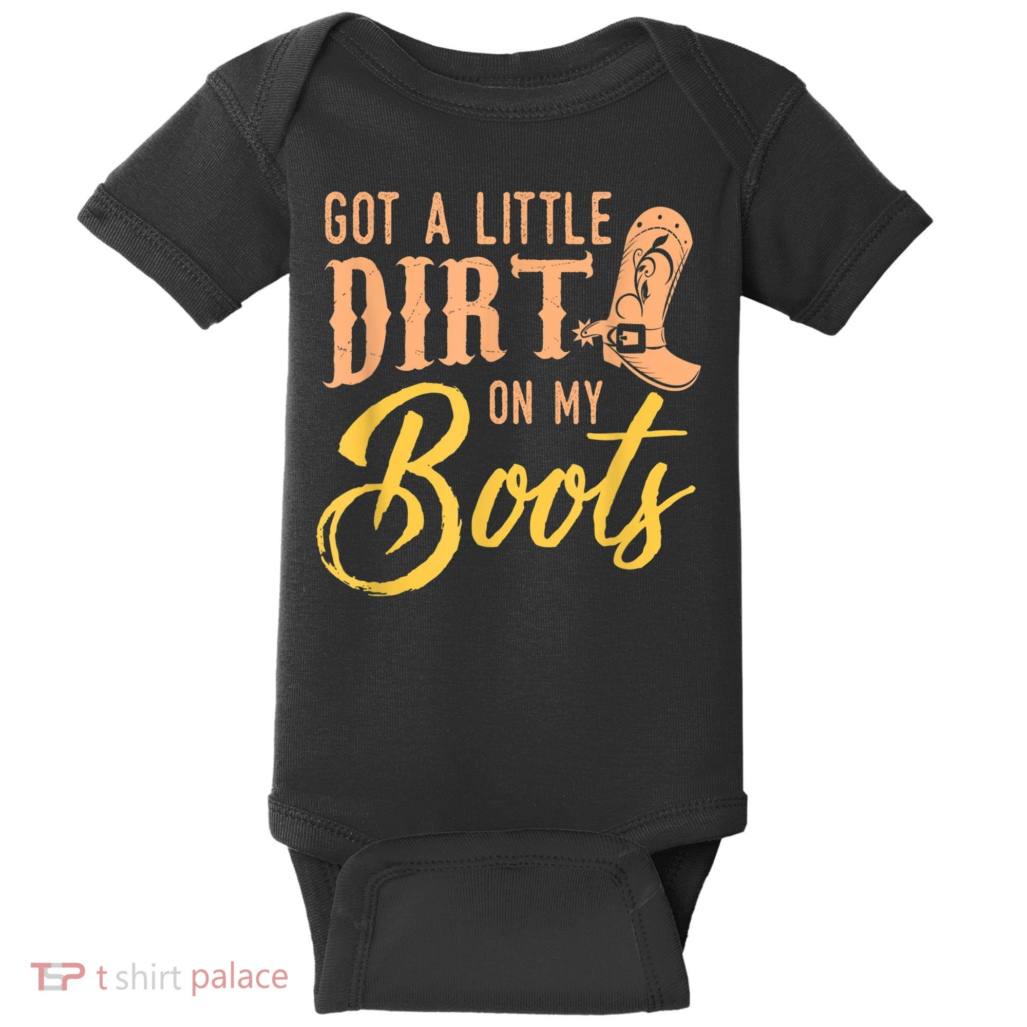 Little Dirt On My Boots Country Music Love Baby Bodysuit