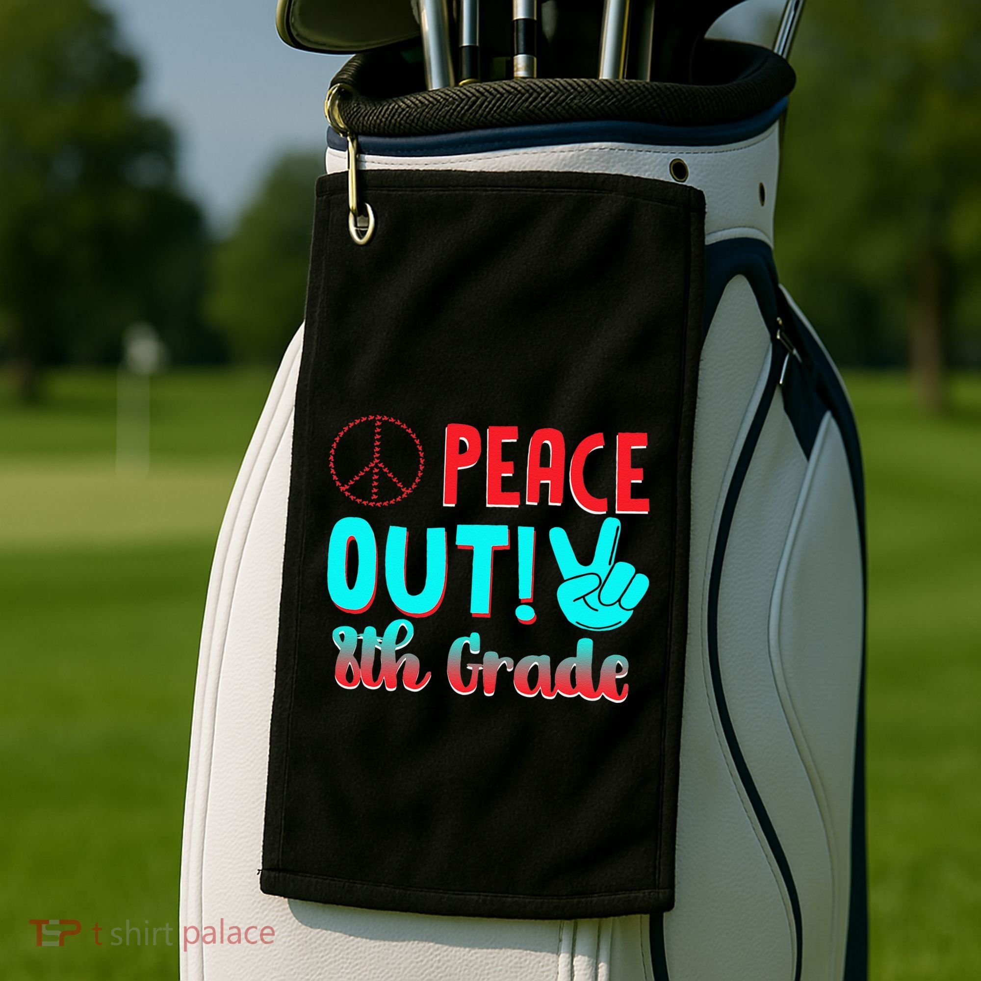Last Day Of School Peace Out! 8th Grade Golf Towel