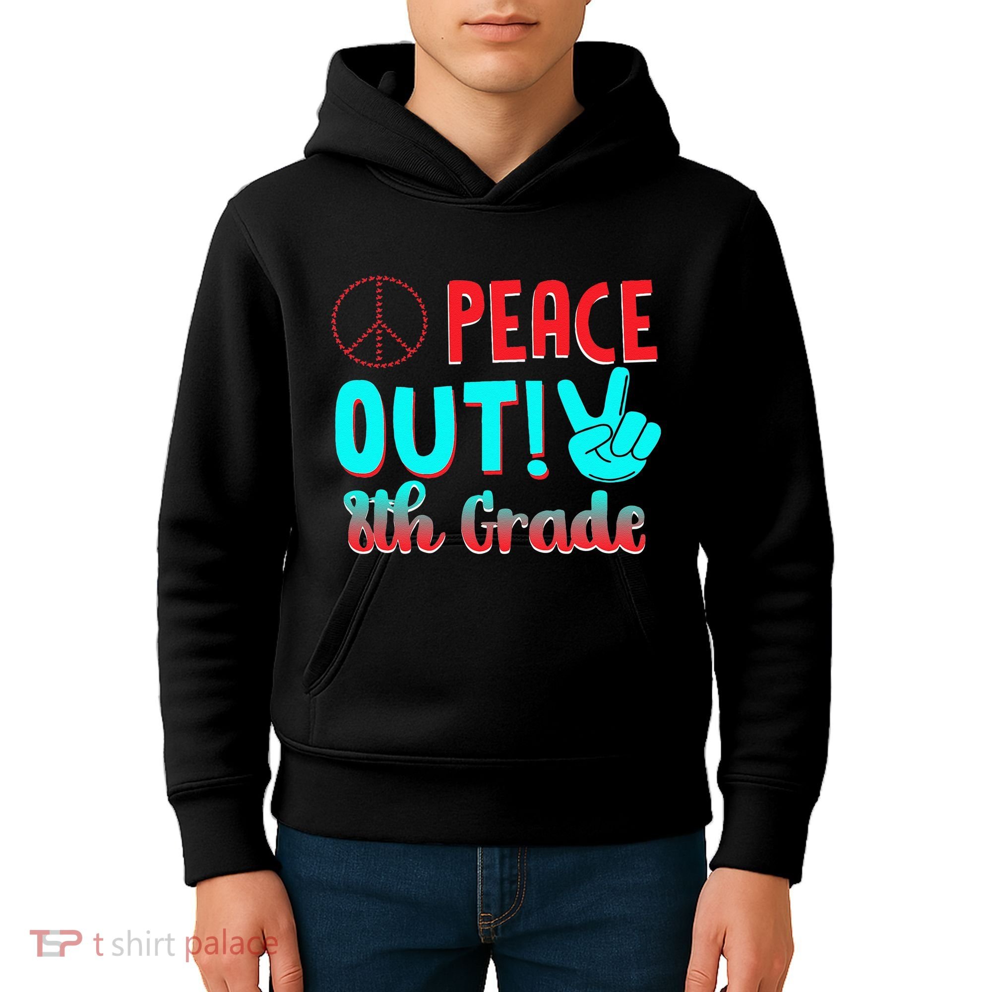 Last Day Of School Peace Out! 8th Grade Kids Hoodie