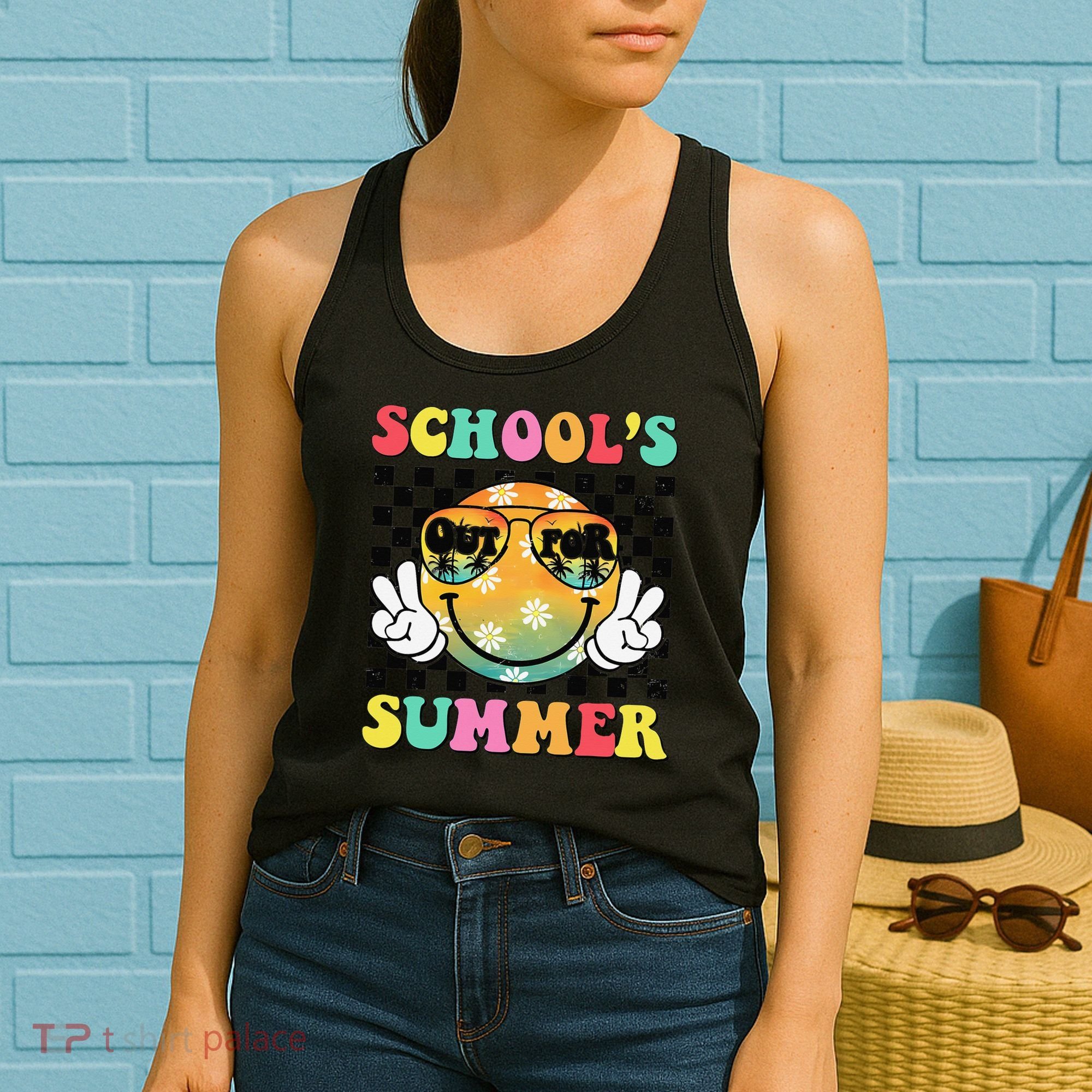 Last Day Of School Smile Teacher Schools Out For Summer Women's Tank Top