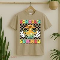 Last Day Of School Smile Teacher Schools Out For Summer T-Shirt thumb 2