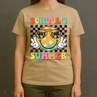 Last Day Of School Smile Teacher Schools Out For Summer T-Shirt thumb 4