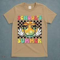 Last Day Of School Smile Teacher Schools Out For Summer T-Shirt thumb 5