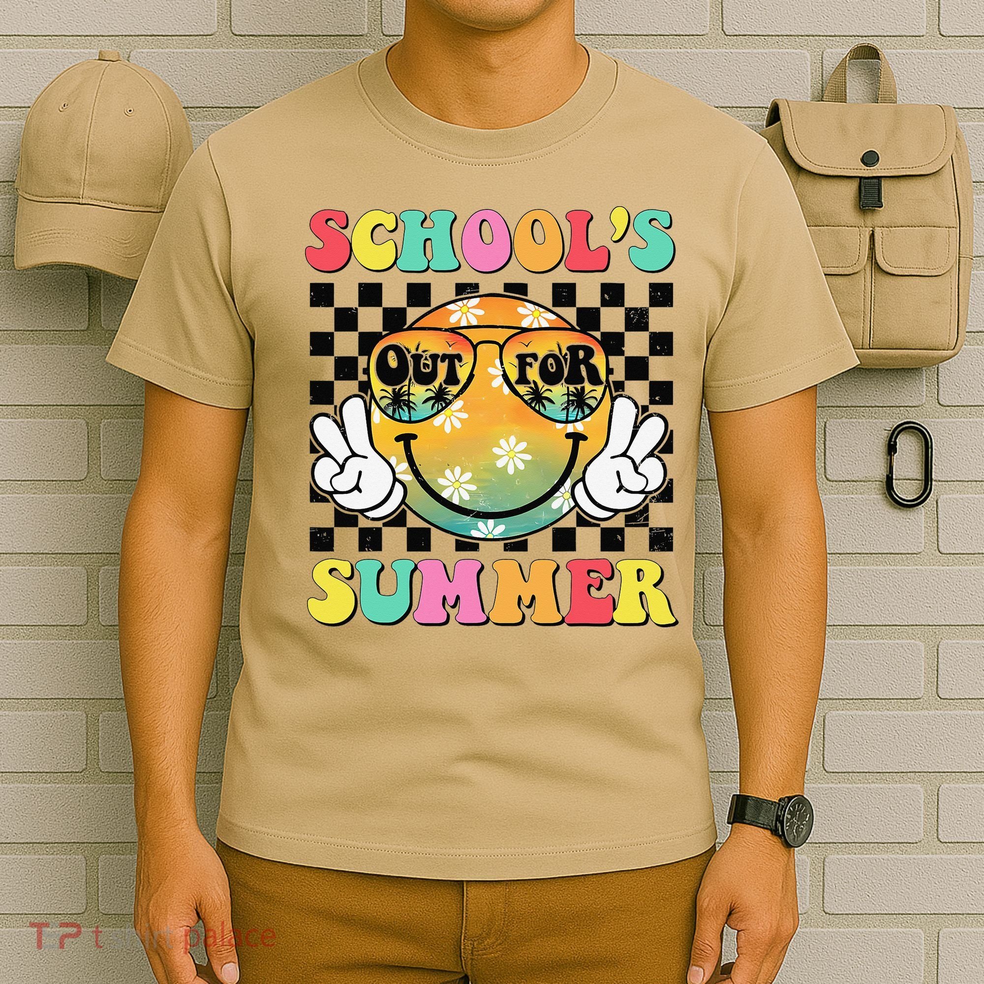 Last Day Of School Smile Teacher Schools Out For Summer T-Shirt