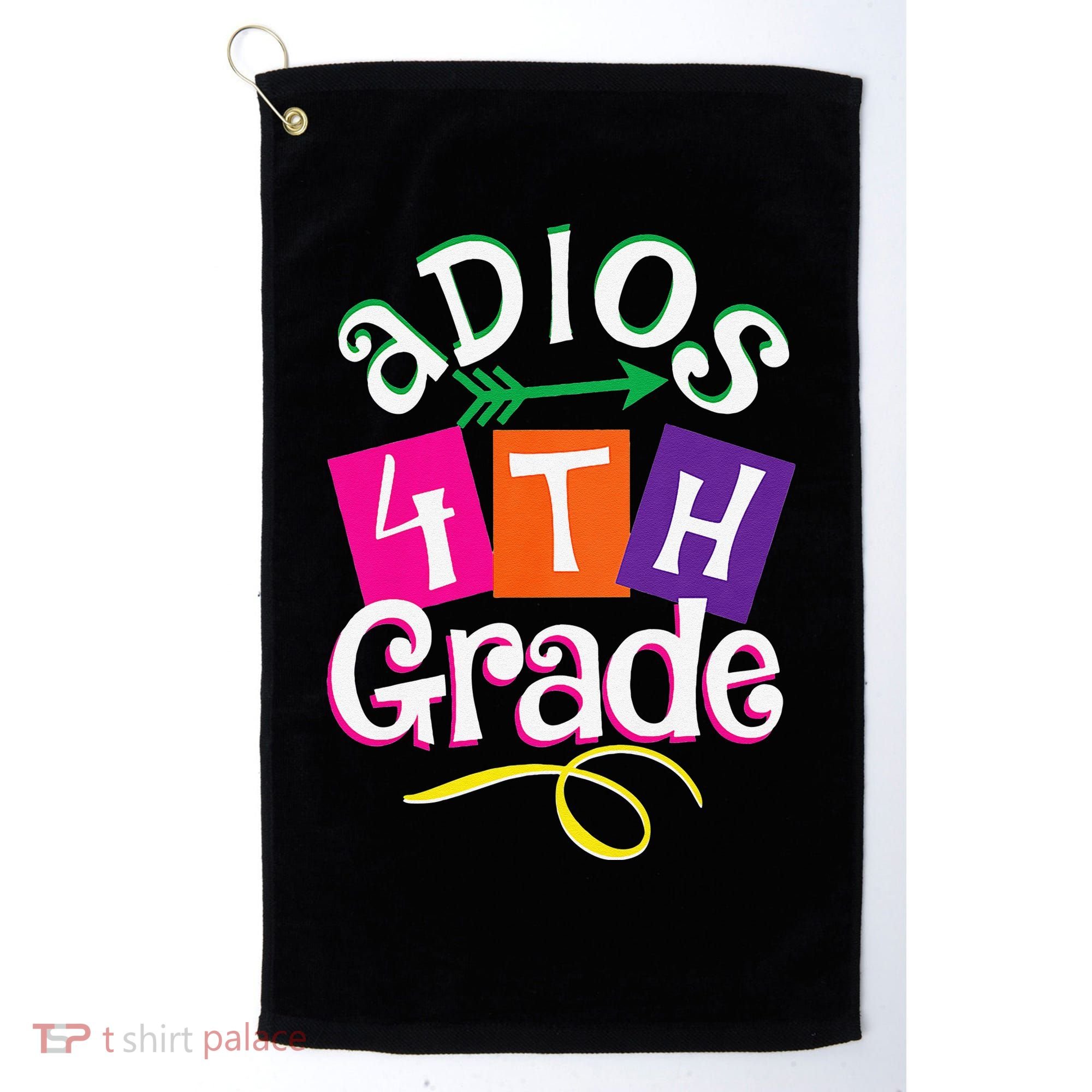 Last Day Of School Adios 4th Grade Graduation Premium Golf Towel