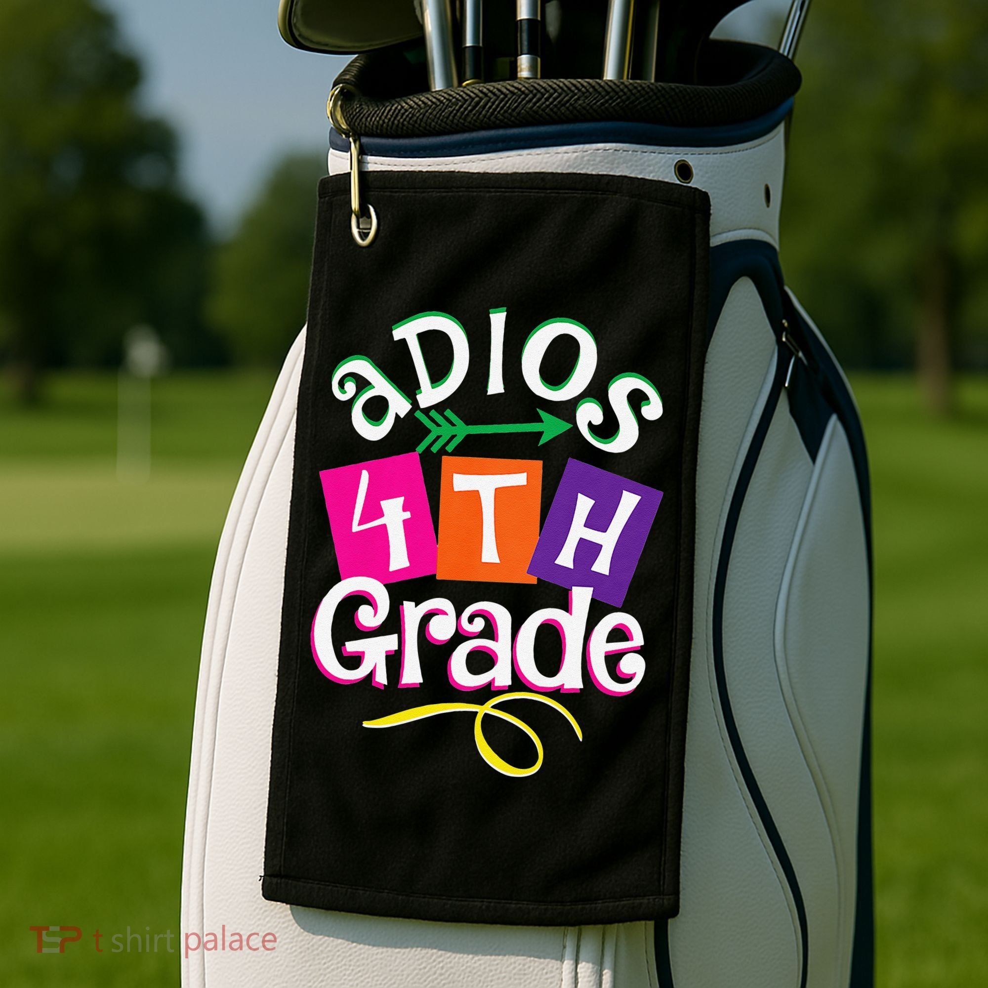 Last Day Of School Adios 4th Grade Graduation Premium Golf Towel
