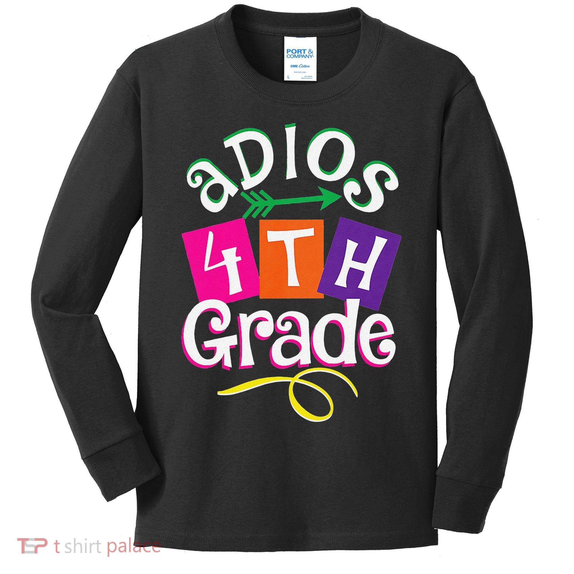 Last Day Of School Adios 4th Grade Graduation Premium Kids Long Sleeve Shirt