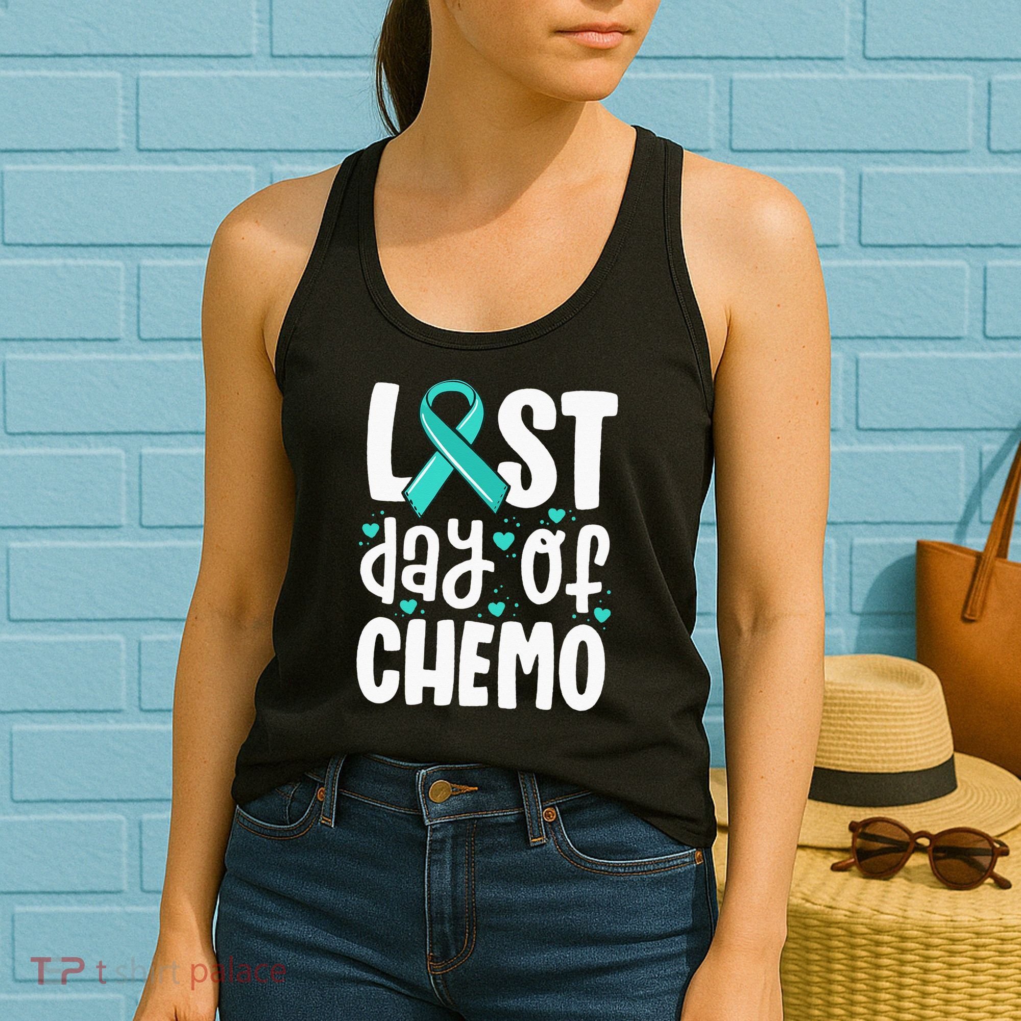 Last Day Of Chemo Women Ovarian Cancer Support Gifts Women's Tank Top