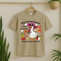 Last Day Of School Teacher Silly Goose Schools Out Summer T-Shirt thumb 2