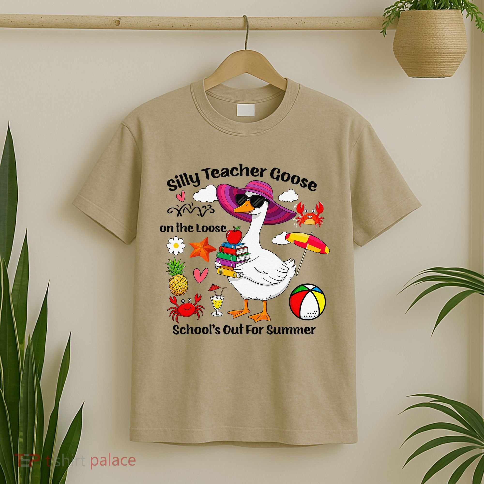 Last Day Of School Teacher Silly Goose Schools Out Summer T-Shirt