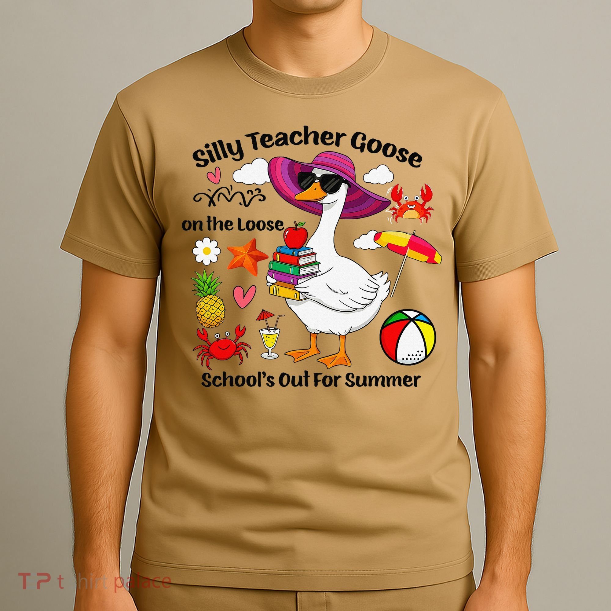 Last Day Of School Teacher Silly Goose Schools Out Summer T-Shirt
