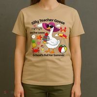 Last Day Of School Teacher Silly Goose Schools Out Summer T-Shirt thumb 4