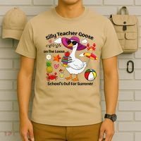 Last Day Of School Teacher Silly Goose Schools Out Summer T-Shirt thumb 6