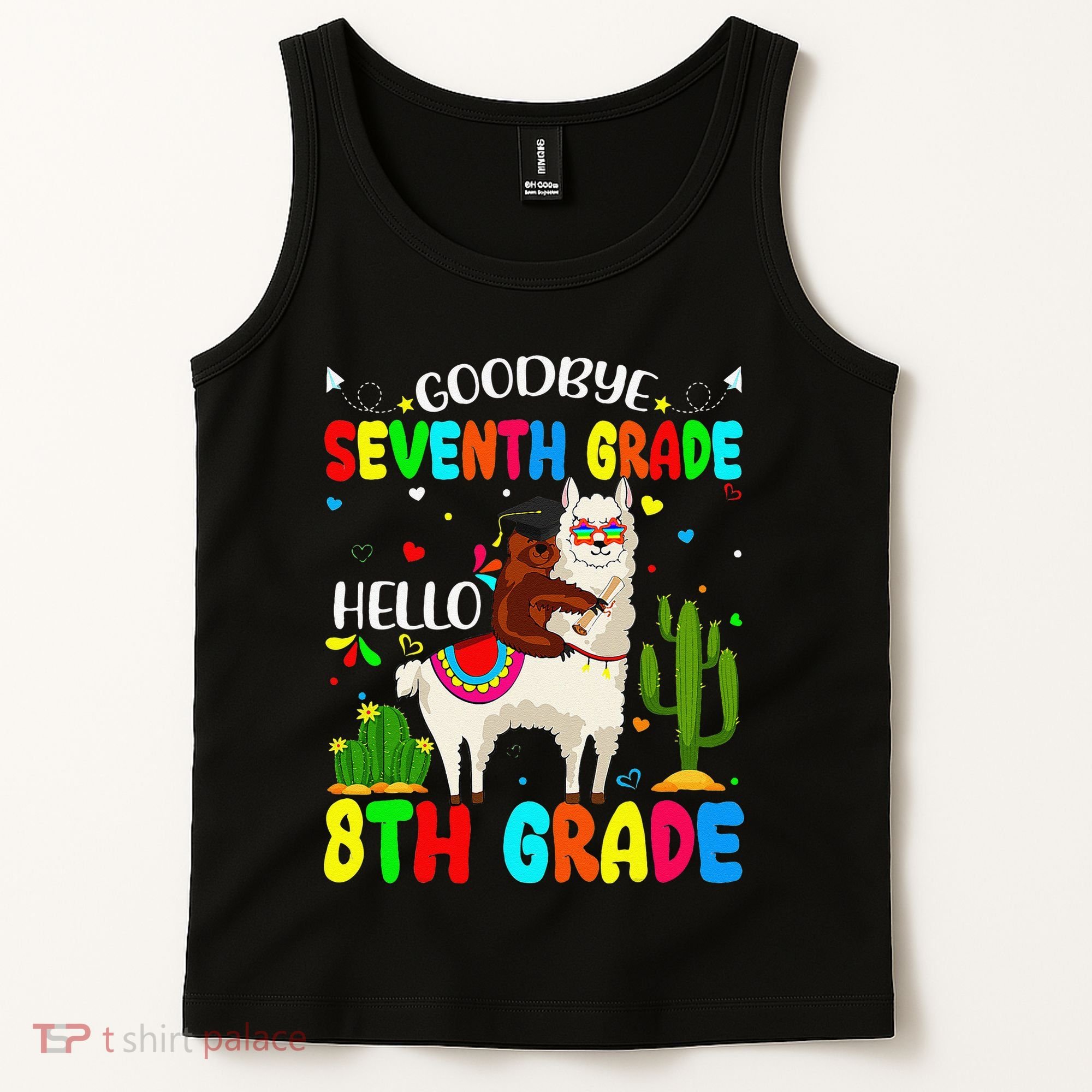 Last Day Of School Goodbye Seventh Grade Hello 8th Grade Tank Top