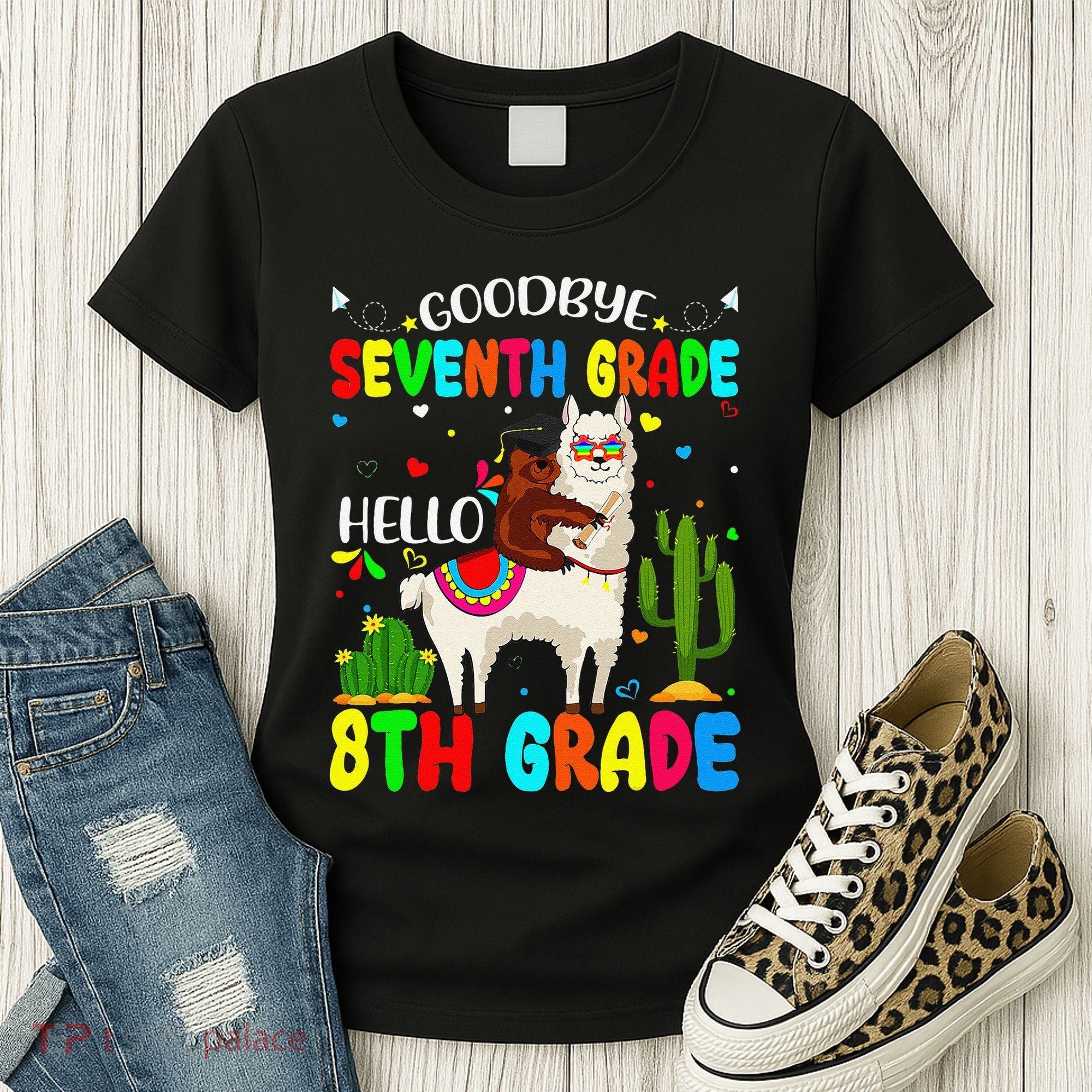 Last Day Of School Goodbye Seventh Grade Hello 8th Grade Women's T-Shirt