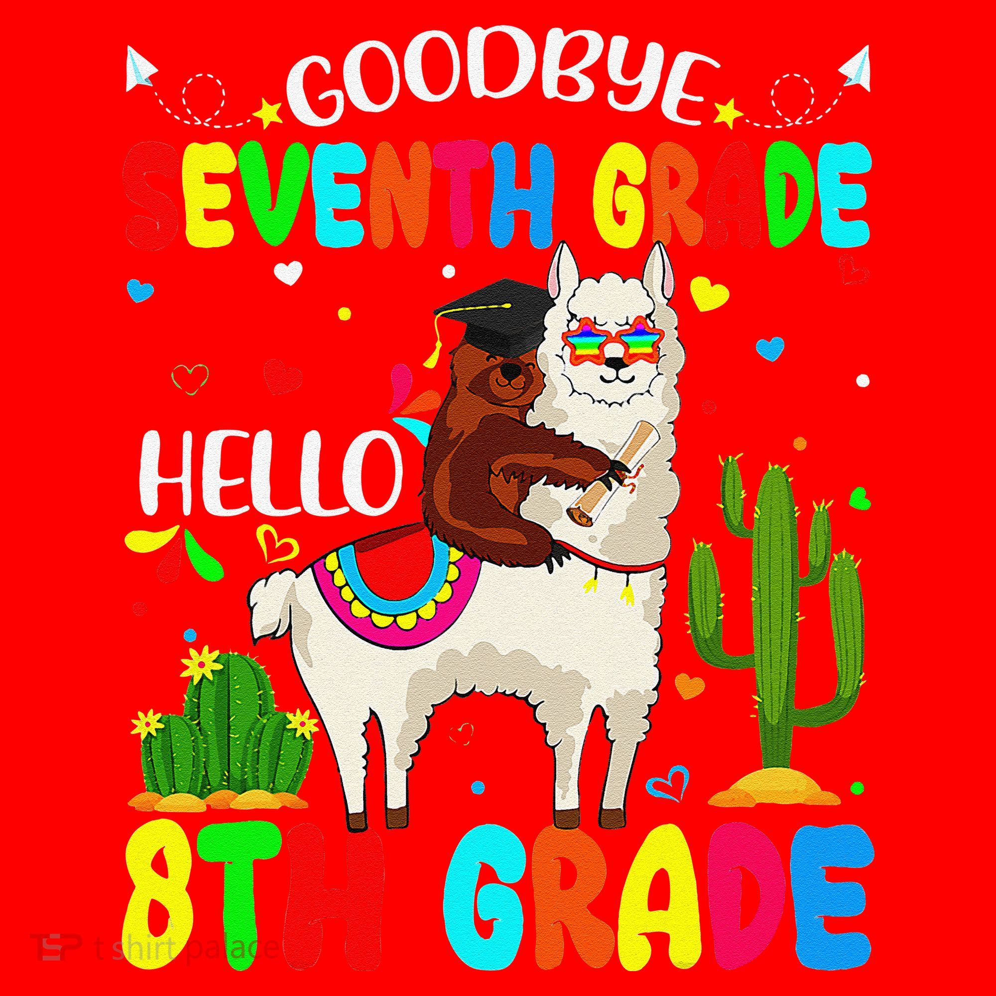 Last Day Of School Goodbye Seventh Grade Hello 8th Grade Santa Hat
