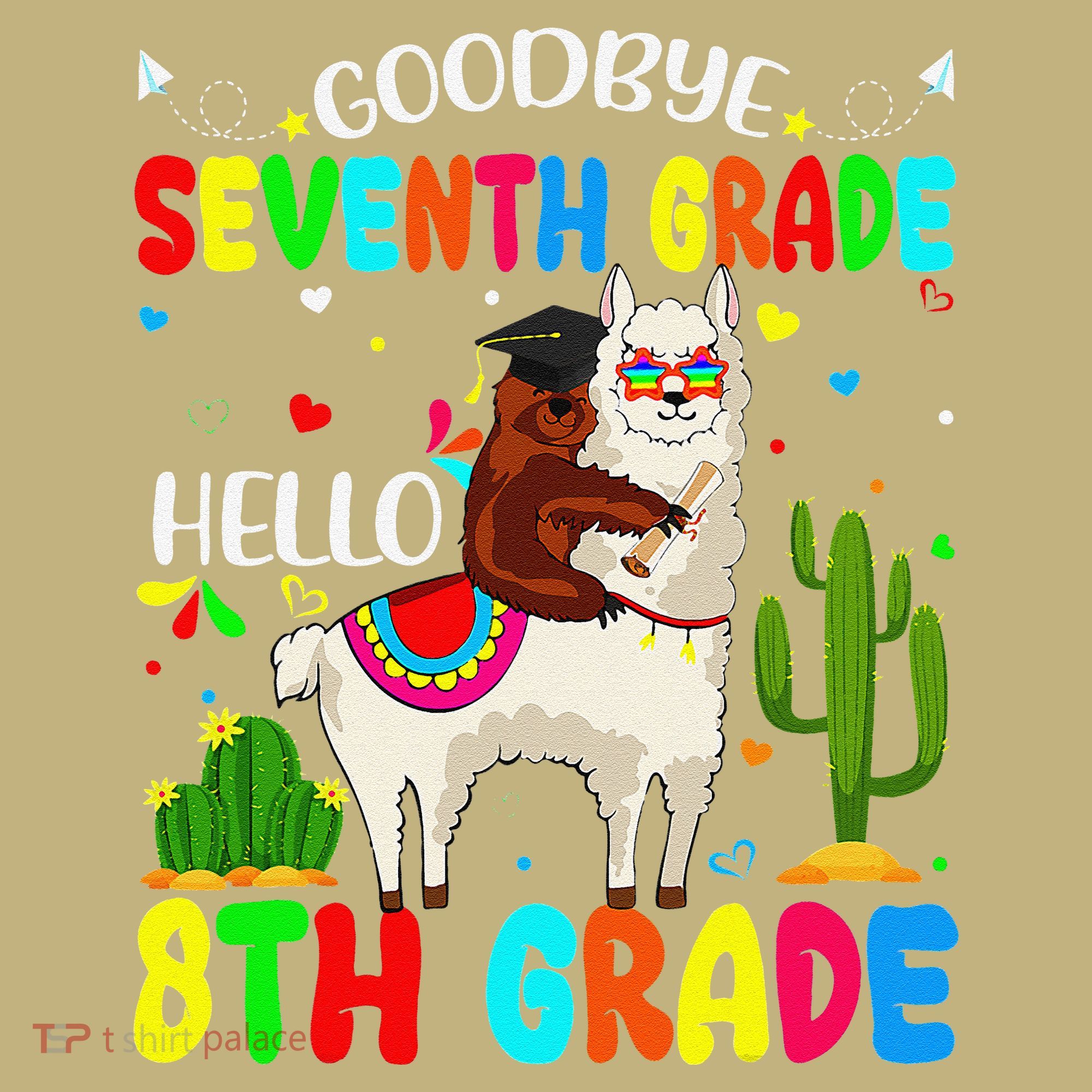 Last Day Of School Goodbye Seventh Grade Hello 8th Grade Kids T-Shirt