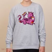 Lesbian Dragon Orange Pink Lesbian Pride Cute Gift Women's Sweatshirt thumb 0