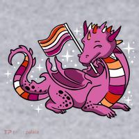 Lesbian Dragon Orange Pink Lesbian Pride Cute Gift Women's Sweatshirt thumb 2