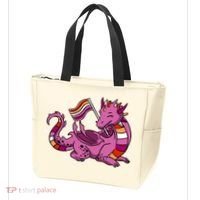 Lesbian Dragon Orange Pink Lesbian Pride Cute Gift Tote Bag thumb 3