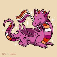 Lesbian Dragon Orange Pink Lesbian Pride Cute Gift Tote Bag thumb 4